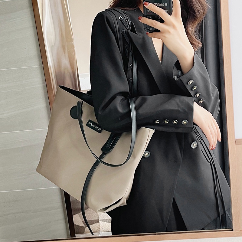 Túi tote công sở có khoá kéo Tuinhacam Túi tote nữ cỡ lớn đeo vai vải chống nước đi học đi làm thời trang Hàn Quốc - 068