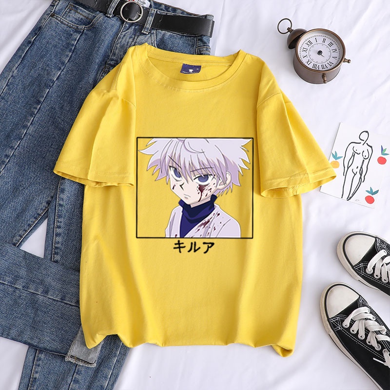 Áo phông nam nữ UNISEX from rộng chất cotton in hình Anime Hunter X Hunter Killua