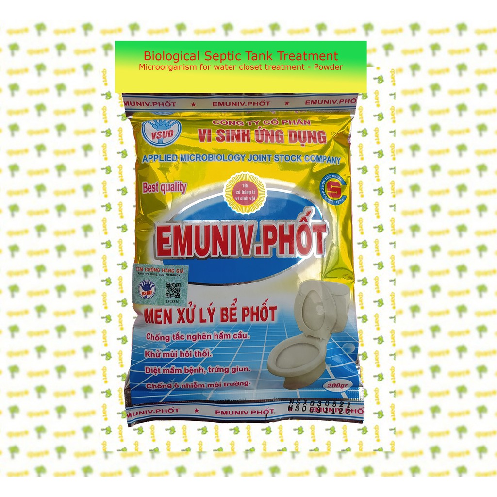 EMUNIV Phốt - Men vi sinh xử lý bể phốt, thông hầm cầu (Gói 200g)