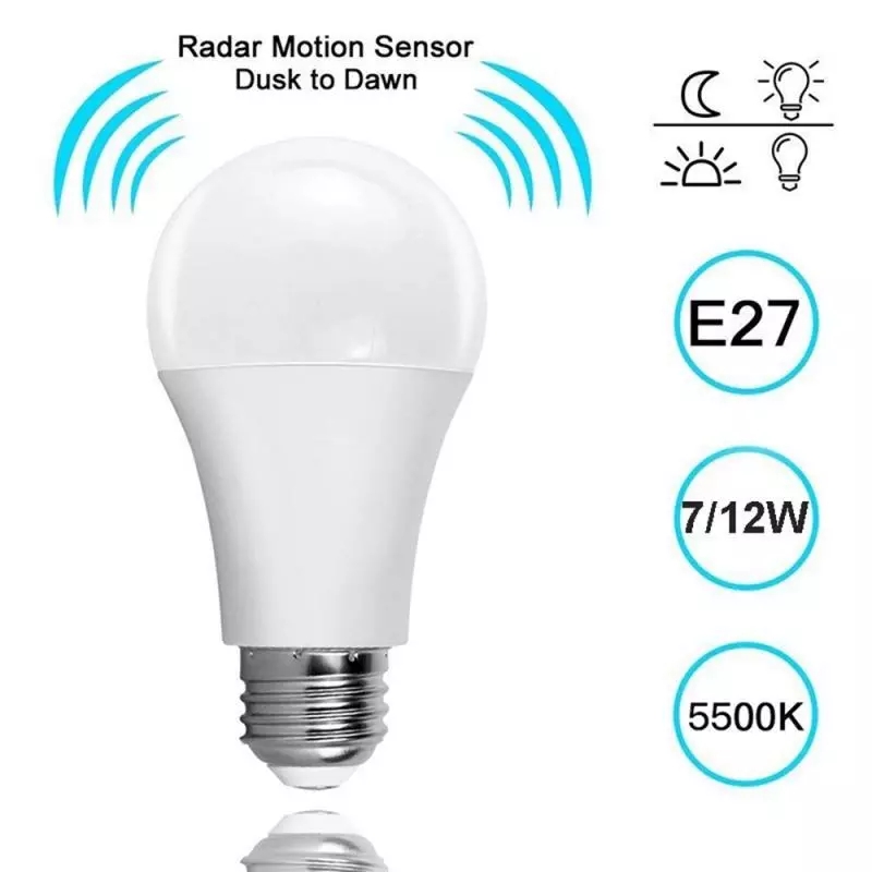 Bóng Đèn Led Cảm Biến Chuyển Động E27 7w 12w