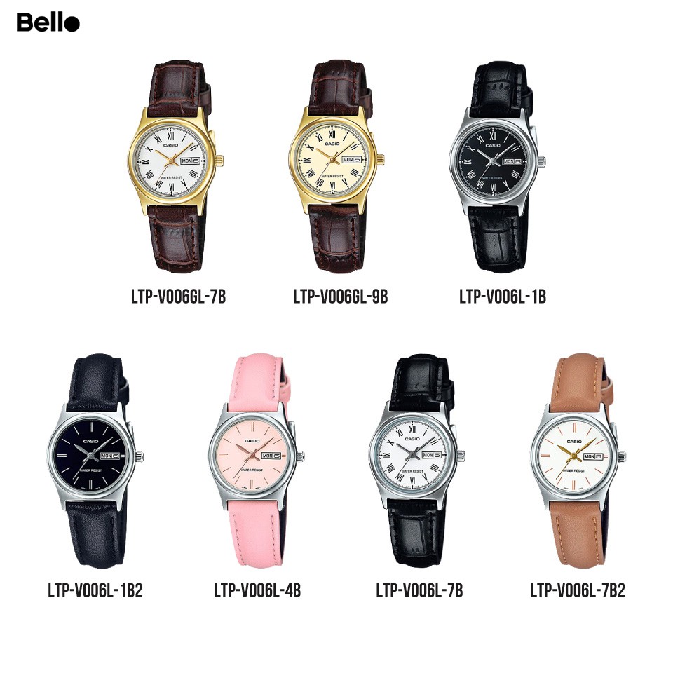 Đồng hồ Nữ dây da Casio LTP-V006 chính hãng bảo hành 1 năm Pin trọn đời