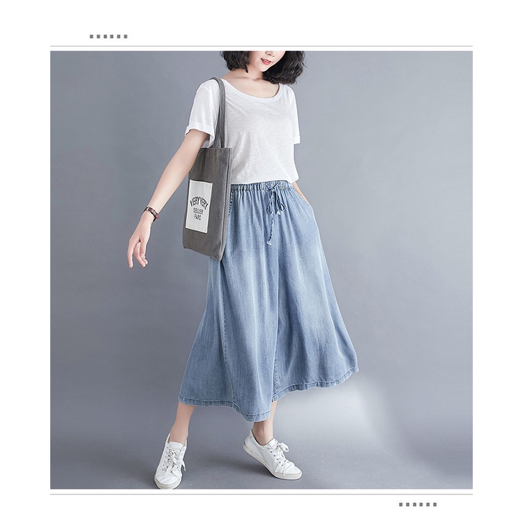 A287 quần bigsize freesize ống rộng cạp chun thoải mái thời trang phong cách mẫu mới