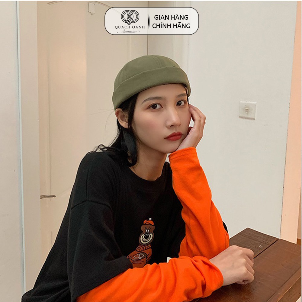 Mũ quả dưa địa chủ beanie unisex QO ACESSORIES không vành họa tiết cá MU61