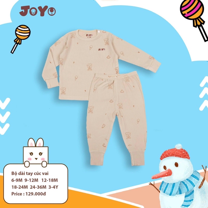 Bộ cotton tăm cài vai hoạ tiết phối màu xinh cho bé trai bé gái