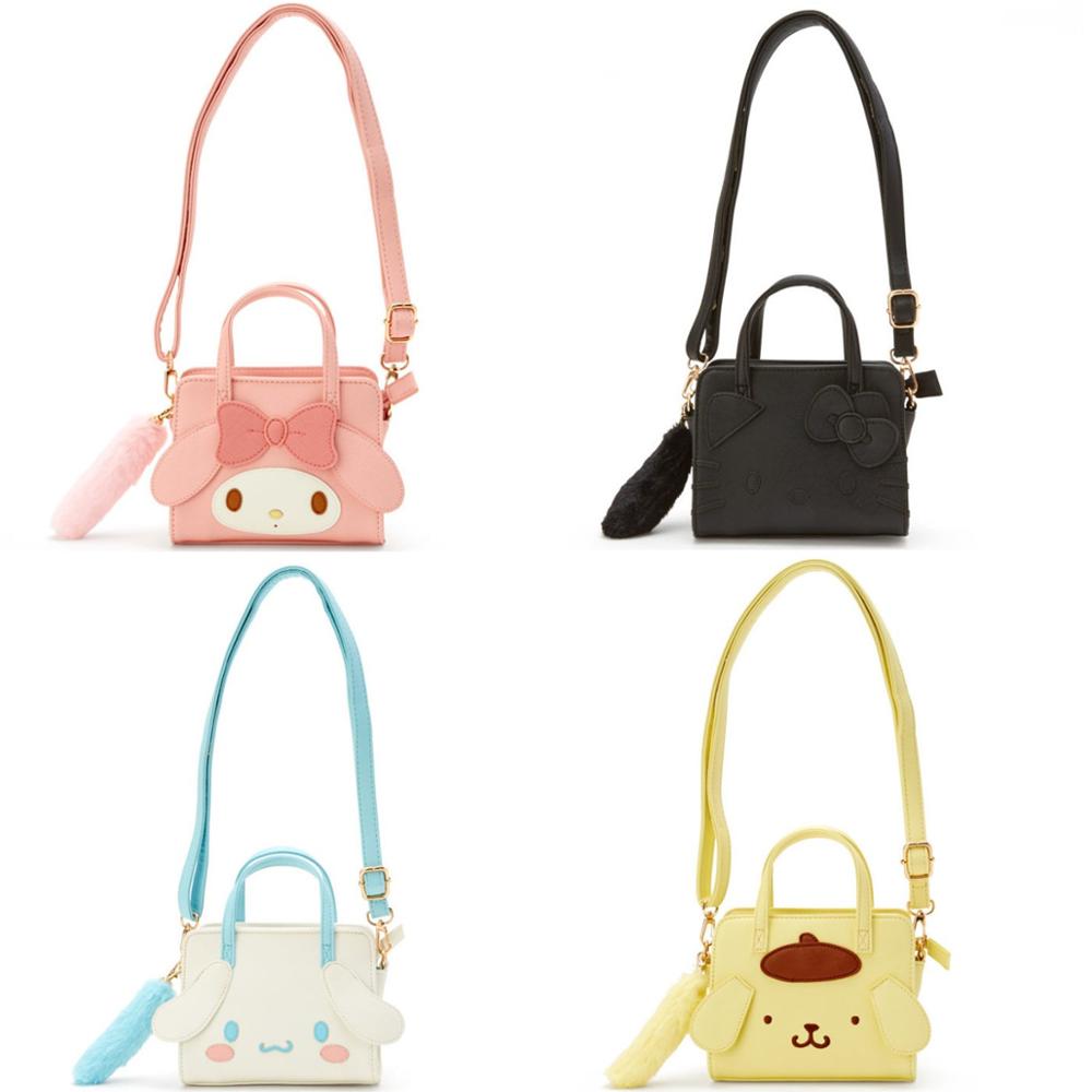 Túi Đeo Chéo Da PU Mini In Họa Tiết My Melody Kuromi Cinnamoroll PomPom Purin Thời Trang Cho Nữ