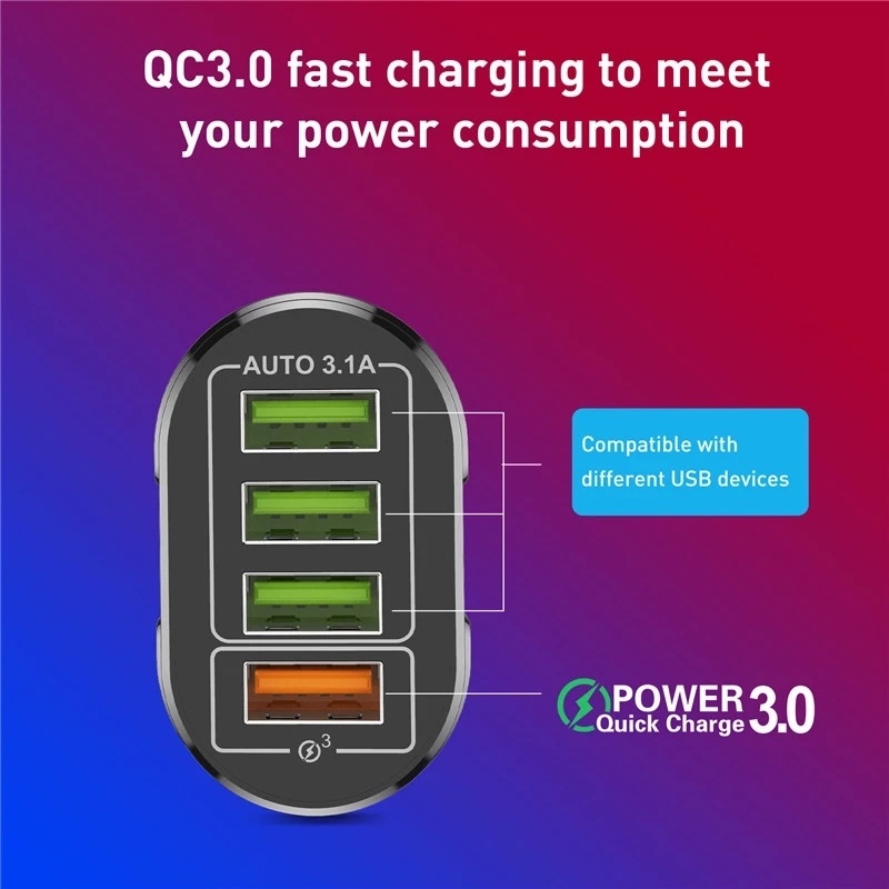 Củ sạc 4 cổng USB 48w phích cắm US EU cho điện thoại iPhone Android