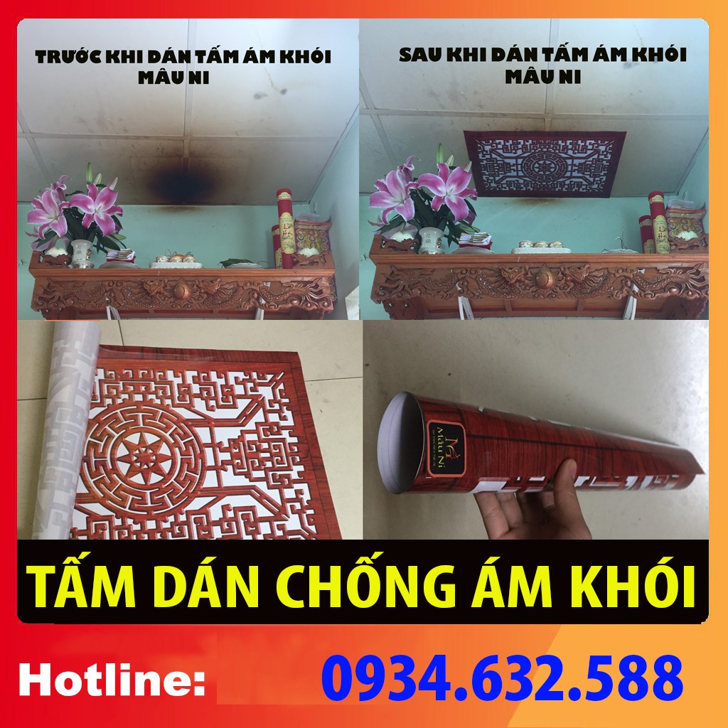 TẤM CHỐNG ÁM KHÓI dán phòng thờ, dán lên trần nhà,không phải khoan, không phải xê dịch bàn thờ [ kệ bàn thờ ]