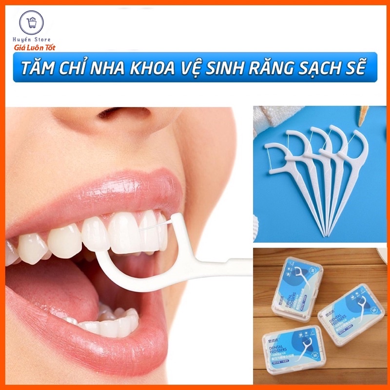 Combo 3 Hộp Tăm y tế chỉ nha khoa tiệt trùng hộp 50 cây - Tăm nha khoa vệ sinh kẽ răng chân nướu chuyên dụng