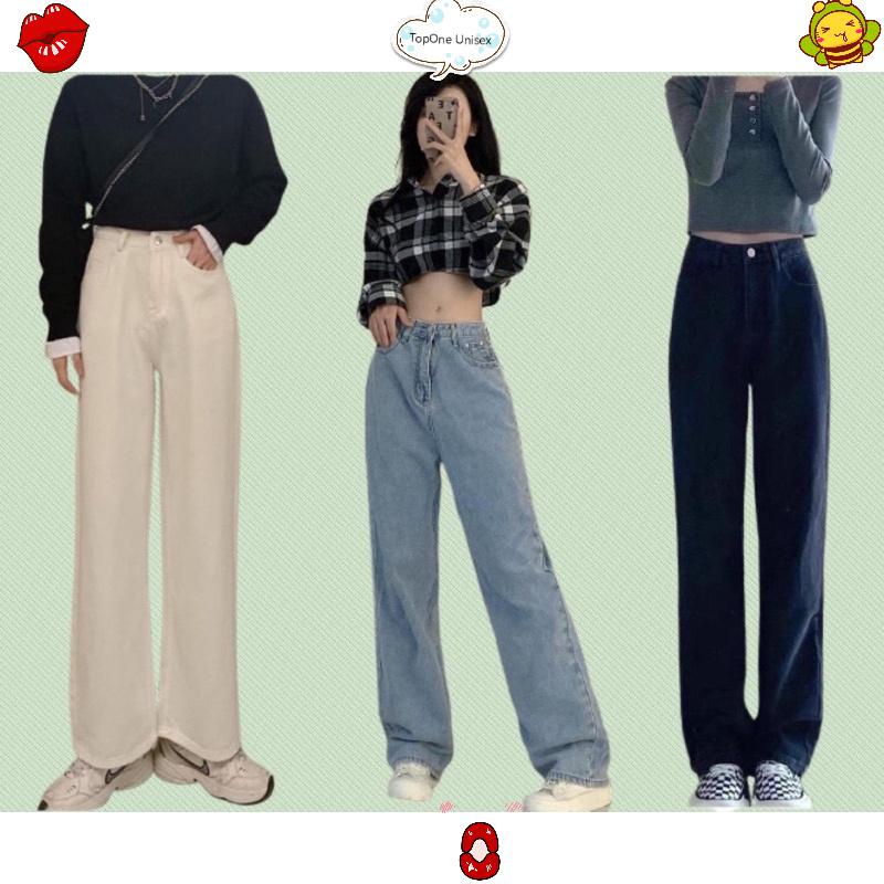 Quần jean ống rộng unisex - Quần jean suông - Simple Jean Uzzalang