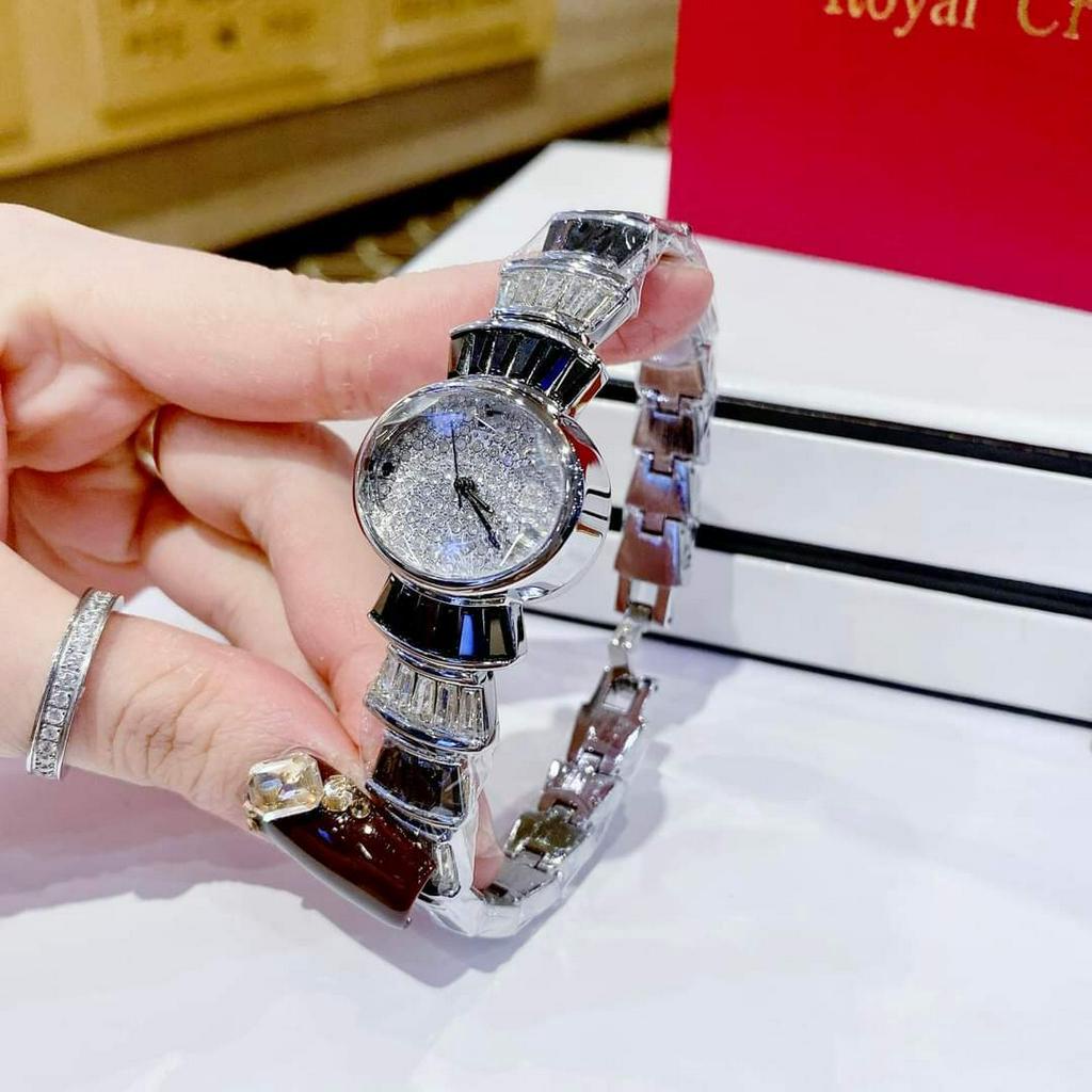 Đồng Hồ Nữ Royal Crown Mặt Ovan,Size:28mm Full Box Như Hình,Phiên Bản Vừa Ra Mắt Đầy Lung Linh
