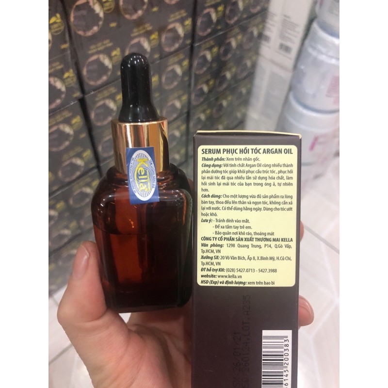 Serum phục hồi tóc hư tổn Kella Argan Oil 30ml