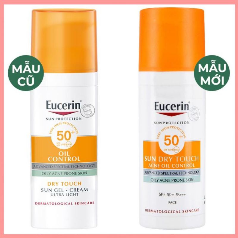 ✅[CHÍNH HÃNG] Kem Chống Nắng Eucerin Cho Da Dầu Mụn Eucerin Sun Gel-Cream Dry Touch Oil Control SPF50+ 50ml - Giảm Nhờn