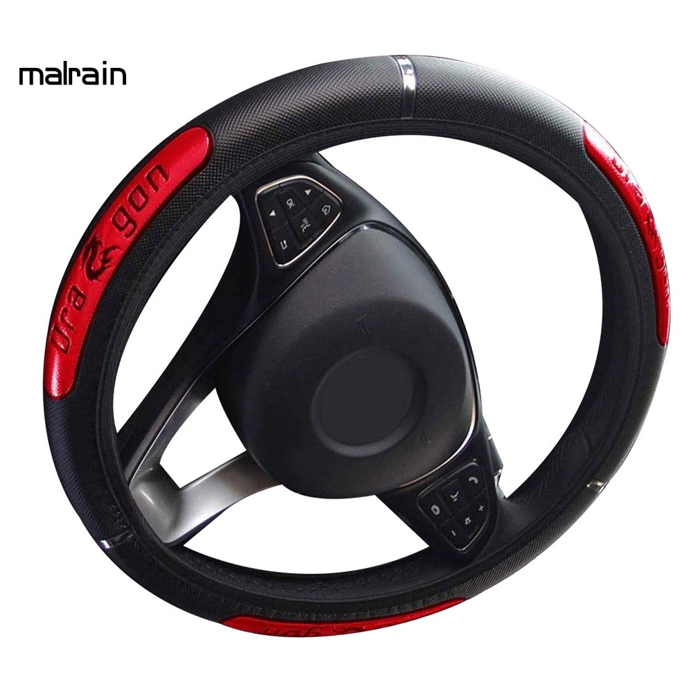 Vỏ bọc vô lăng xe hơi giả da họa tiết rồng 38cm