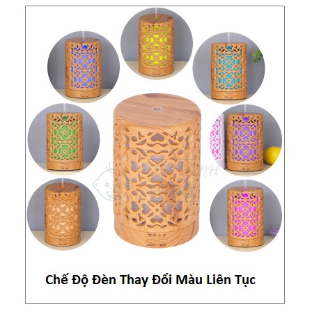 Máy Xông Tinh Dầu Tạo Ẩm Không Khí Điêu Khắc Hoa Văn Dung Tích 150ml