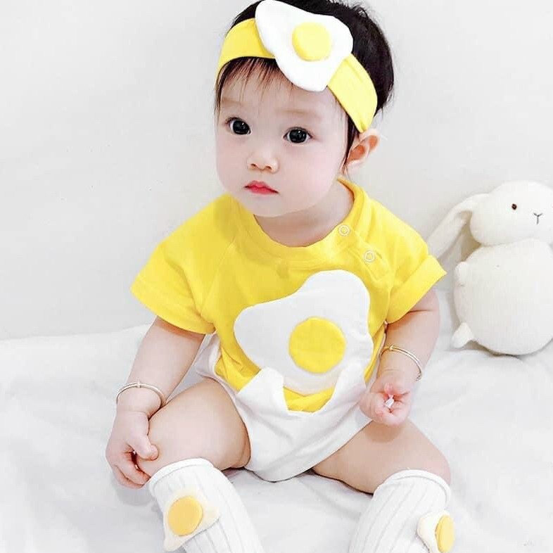 Set Body Áo Liền Quần Họa Tiết Trứng Hoạt Hình Cho Bé Sơ Sinh Size Từ 4-14kg [S11-2021] - Babimama