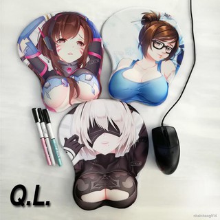 Miếng Lót Chuột Silicon Dày Dặn Họa Tiết Hoạt Hình 3d Dễ Thương Cho Nữ Silicone