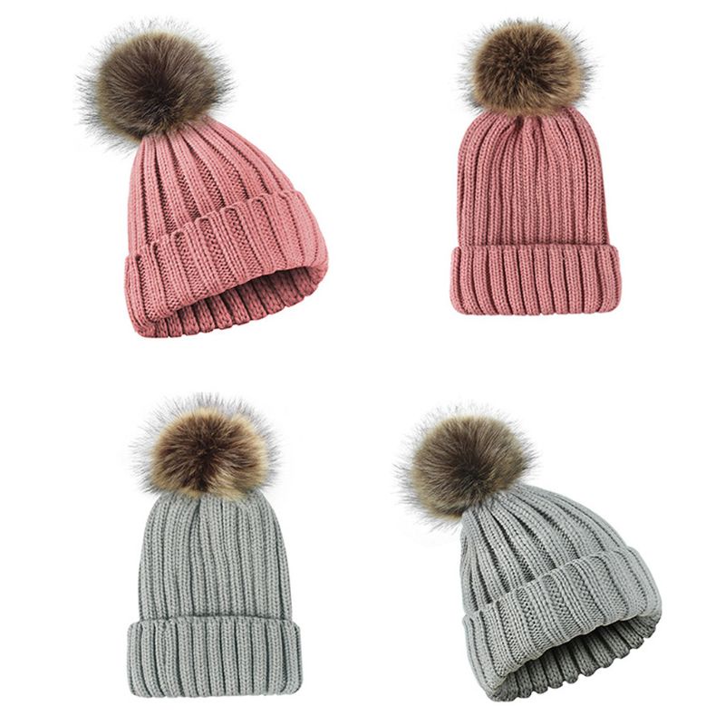 Mũ Len Beanie Màu Trơn Có Gân Thời Trang Mùa Đông Cho Nam Và Nữ