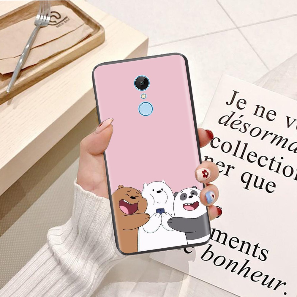 Ốp lưng Xiaomi Redmi Note 5 Pro Viền dẻo TPU hình Gấu Trắng Vui Vẻ