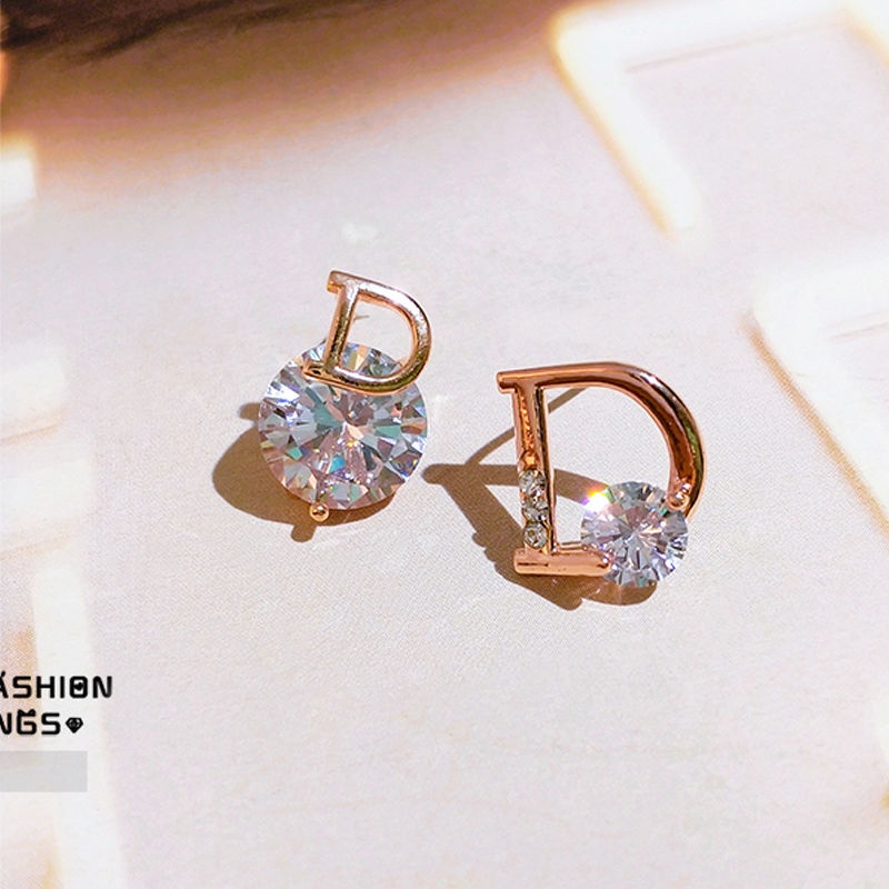Khuyên Tai Nữ Dáng Ngắn Đính Đá Nhân Tạo Thời Trang LILY