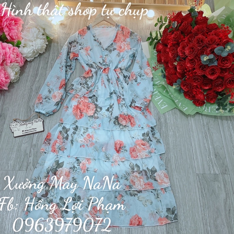 Maxi hoa nhí 5 tầng siêu hot