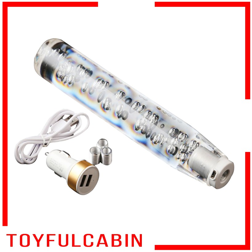 Núm Gạt Cần Số Xe Hơi Có Đèn LED Hình Bong Bóng Pha Lê Thông Dụng 25cm