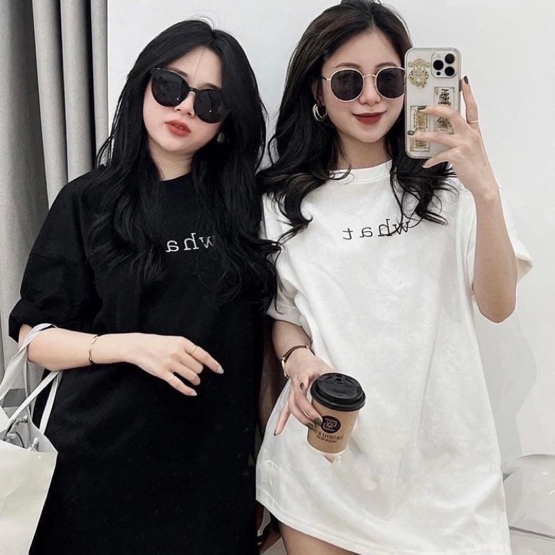 Áo Thun 3158 In Chữ WHAT Form Rộng Unisex Chất Cotton Khô Loại 1, Thoáng Mát, Thấm Hút Mồ Hôi - GUNN