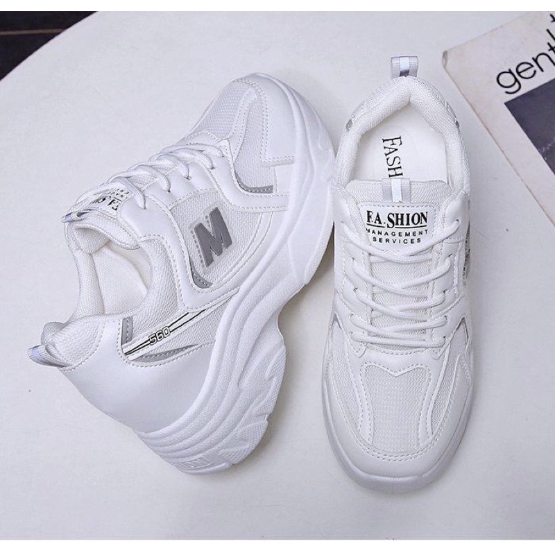 Giày Thể Thao Nữ Độn Đế 7 Phân Tăng Chiều Cao Hình Chữ M