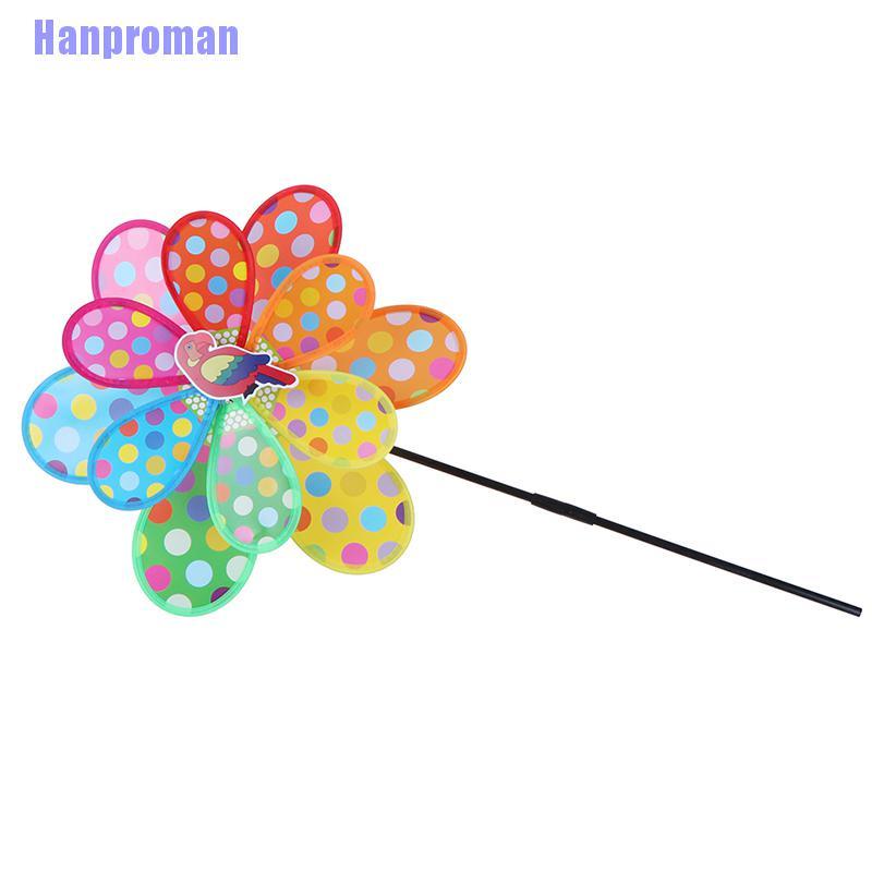 Hm> Double  Sequins Windmill Colorful Wind Spinner Home Garden Decor Kid Toy