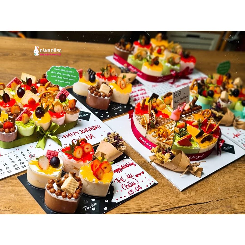 Cốc Mousse Hộp Nhựa Đựng Bánh TIM VUÔNG TRÒN TAM GIÁC HCN OVAL Đồ trang Trí cho Bánh Kem Sinh Nhật