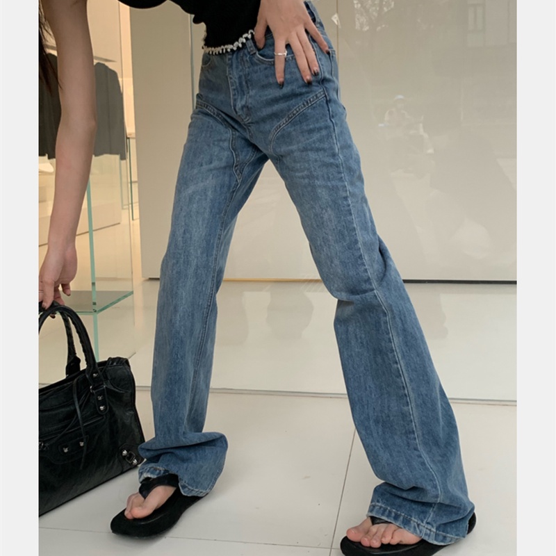 Quần Jean Nữ Lưng Cao Ống Đứng Hợp Thời Trang