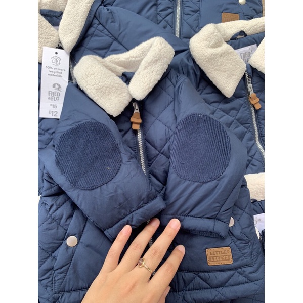 Áo phao trần trám lót lông cừu cho bé