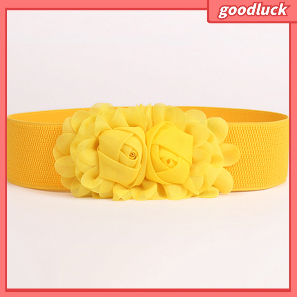 Thắt lưng hoa co giãn màu trơn thời trang dành cho nữ