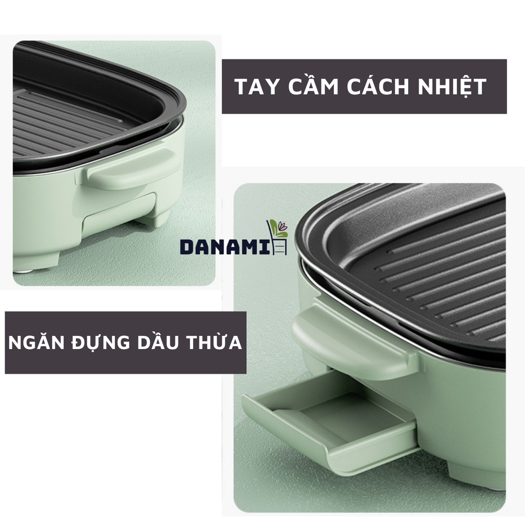 [NỒI LẨU NƯỚNG LÀM BÁNH 3 IN 1] – Nồi lẩu nướng cao cấp 4L– Nồi lẩu đa năng dùng cho 3 đến 6 người – Bếp lẩu nướng điện