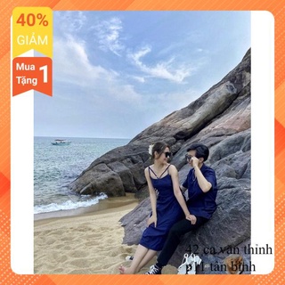 Áo váy sơ mi đôi đi biển kèm hình thật và feedback khách
