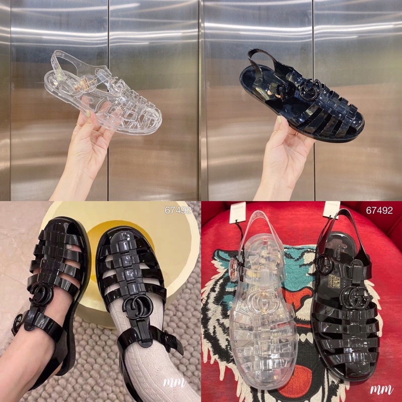 Sandal rọ gucci nhựa trong fullbox