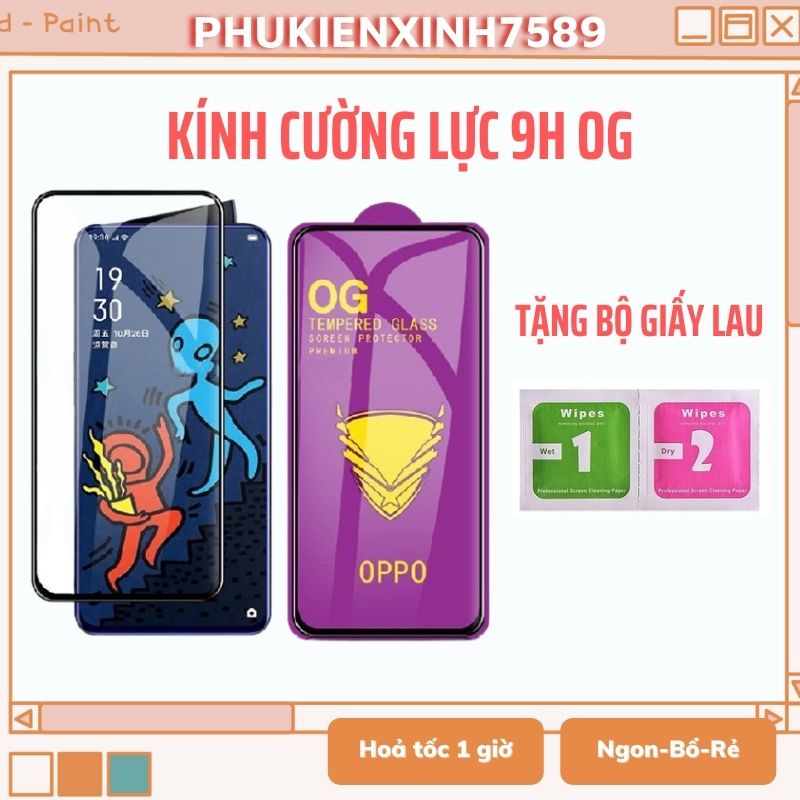 Kính Cường Lực Realme 🛵FREESHIP🛵 Kính Realme Full Màn 9H OG Tím- Realme 5/ 5i- TGDĐ89