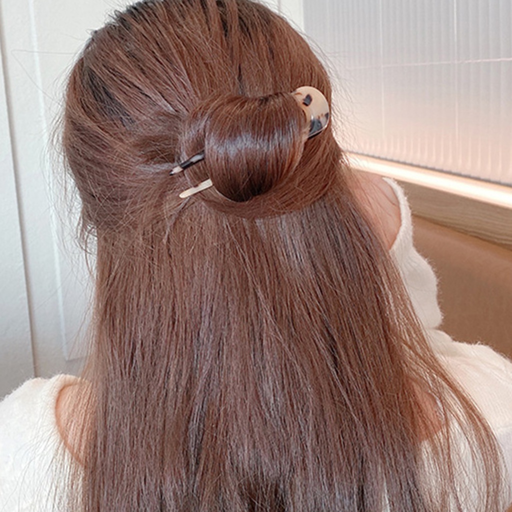 Trâm Cài Tóc Chữ U Họa Tiết Da Báo Không Độc Hại Cho Nữ