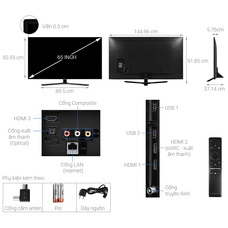 Smart Tivi Samsung 4K 65 inch UA65TU8500 | BigBuy360 - bigbuy360.vn