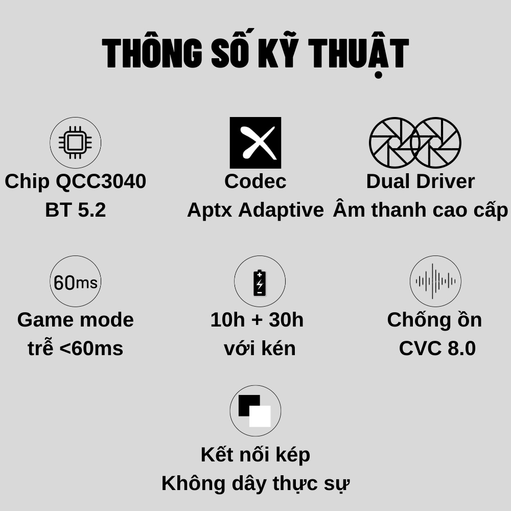 Tai Nghe Không Dây Soundpeats Truengine 3 SE Game Mode QCC3040 Phiên Bản Mới