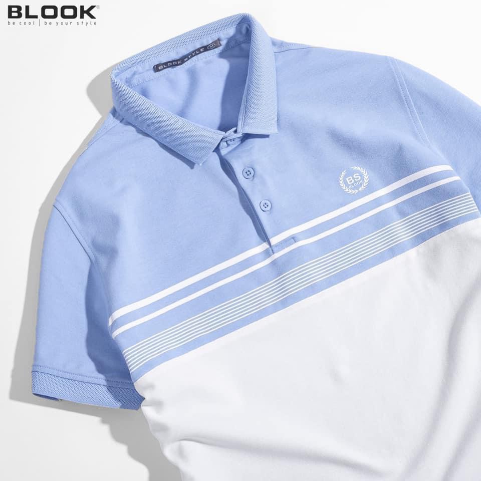 Áo polo nam  cổ bẻ vải thun cá sấu cotton co giãn tốt phối sọc 2 màu trẻ trung, xuất xịn mã 33395 BLOOK | BigBuy360 - bigbuy360.vn