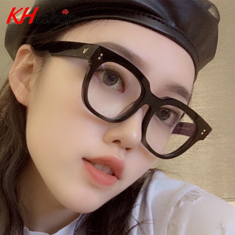 [Đẳng cấp] Kính  0 độ Gọng Vuông Chữ V màu đen siêu hot, phù hợp nam nữ tuổi Teen đi nắng cực đỉnh mã Y2203