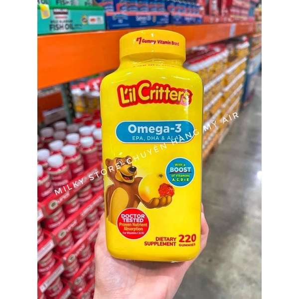 L'il Critters Omega-3 plus DHA Gummy Fish 220 viên kẹo
