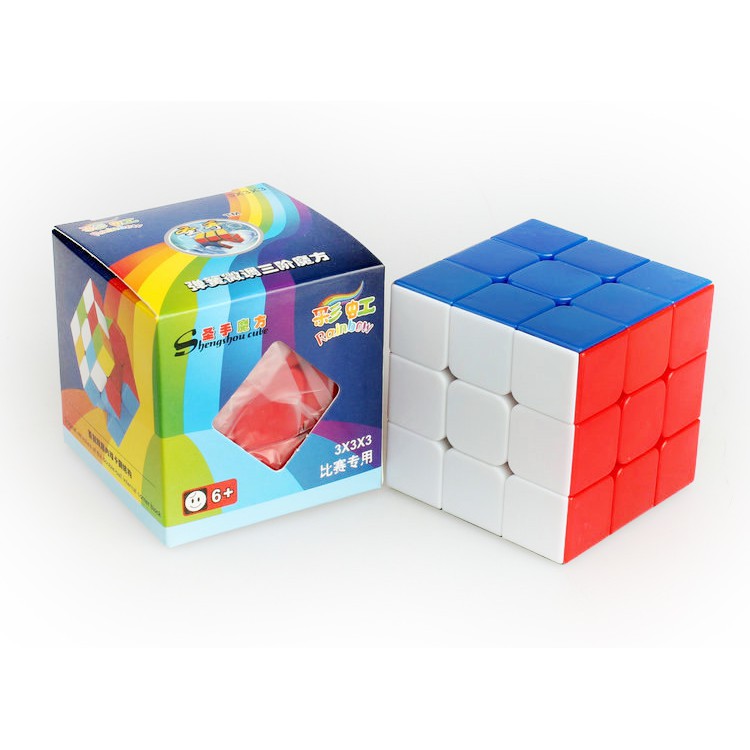 Đồ chơi Rubik 3x3 phát triển kỹ năng Rubik Shengshou Rainbow stickerless