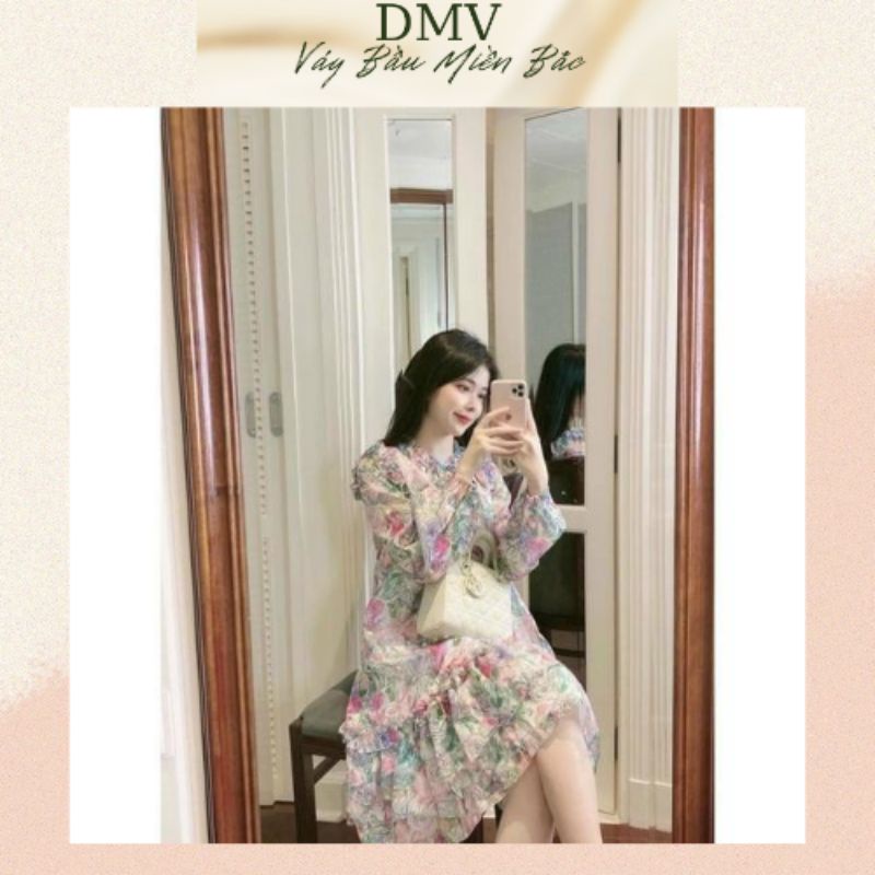 Đầm bầu von cao cấp chất liệu voan nhập khẩu siêu mát mềm mịn đầm bầu thiết kế sang chảnh free size 43-68kg