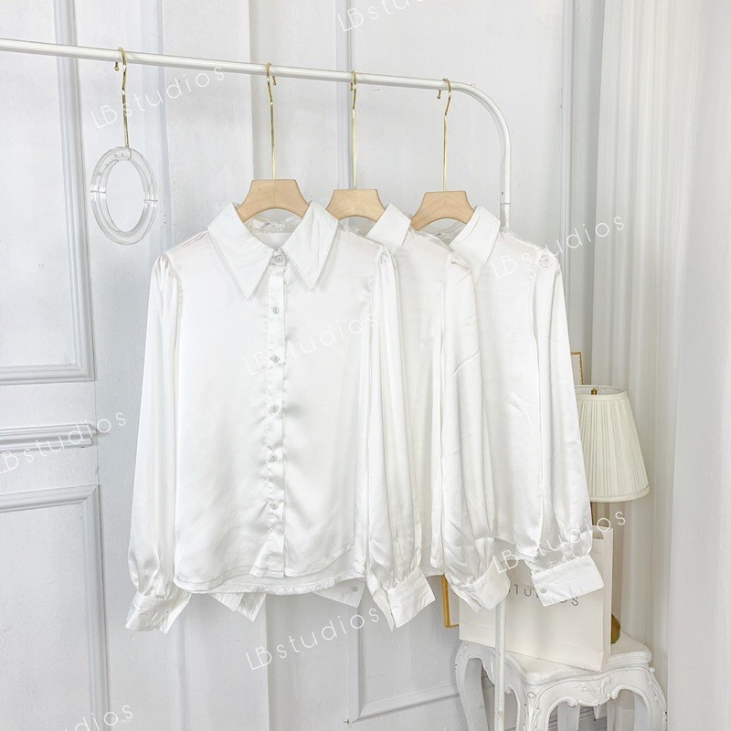 [Mã FASHIONHOT19 giảm 10K đơn bất kỳ] ANU58 - ÁO SƠ MI NỮ LỤA TRẮNG CỔ ĐỨC DÀI TAY | BigBuy360 - bigbuy360.vn