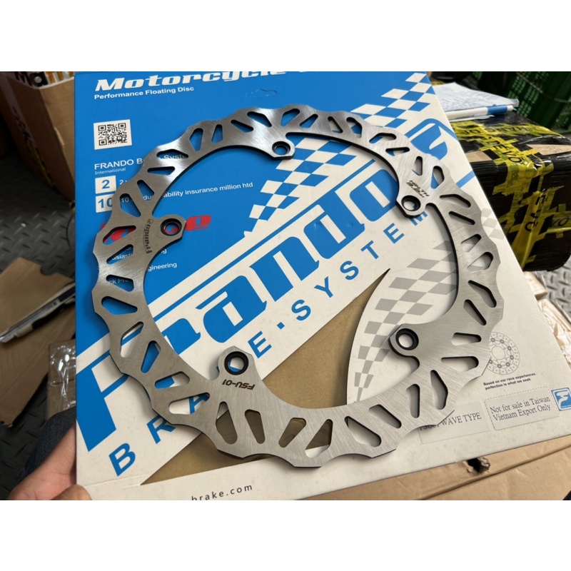 Combo Dĩa trước 320mm Frando và pát heo 320mm 2 pis gắn Suzuki Raider Satria Fi