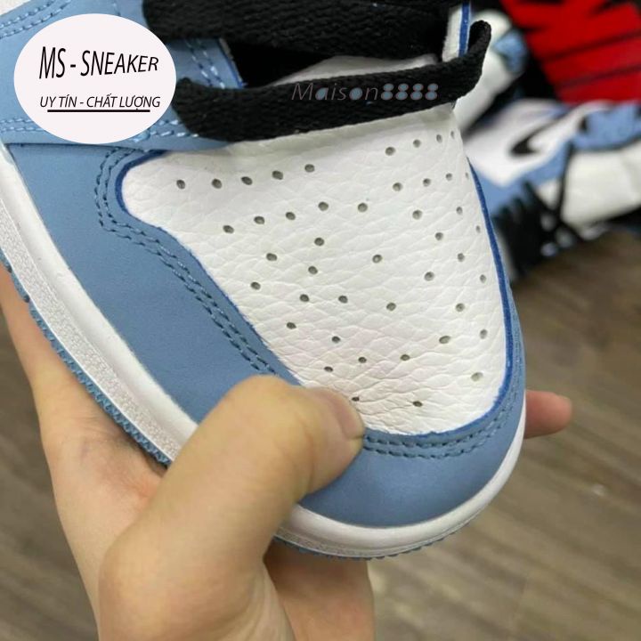 giày thể thao jd cổ cao xanh blu, giày jd1 low cổ cao MS Sneaker hàng cao cấp full size full phụ kiện