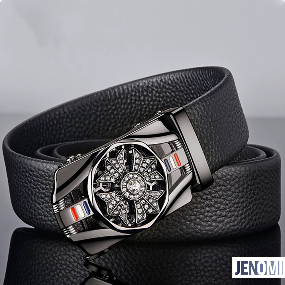 Thắt Lưng Da Nam Cao Cấp Mặt Đá Xoay Khóa tự động - Dây Lưng Da Nam Cá Tính TL04