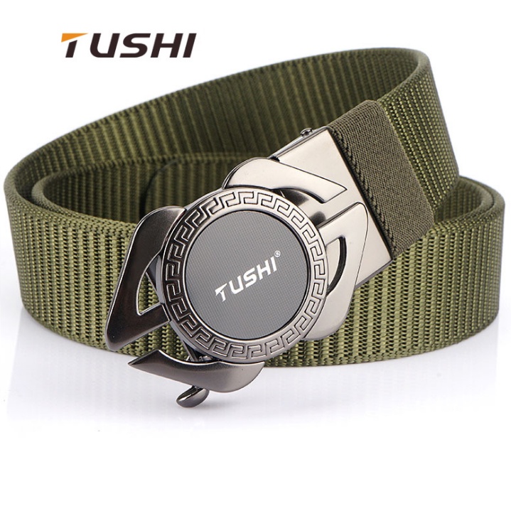 Dây lưng Nam vải dù Tushi Khóa cài tự động hợp kim không gỉ chắc chắn, tiện dụng - Dây nịt vải cao cấp