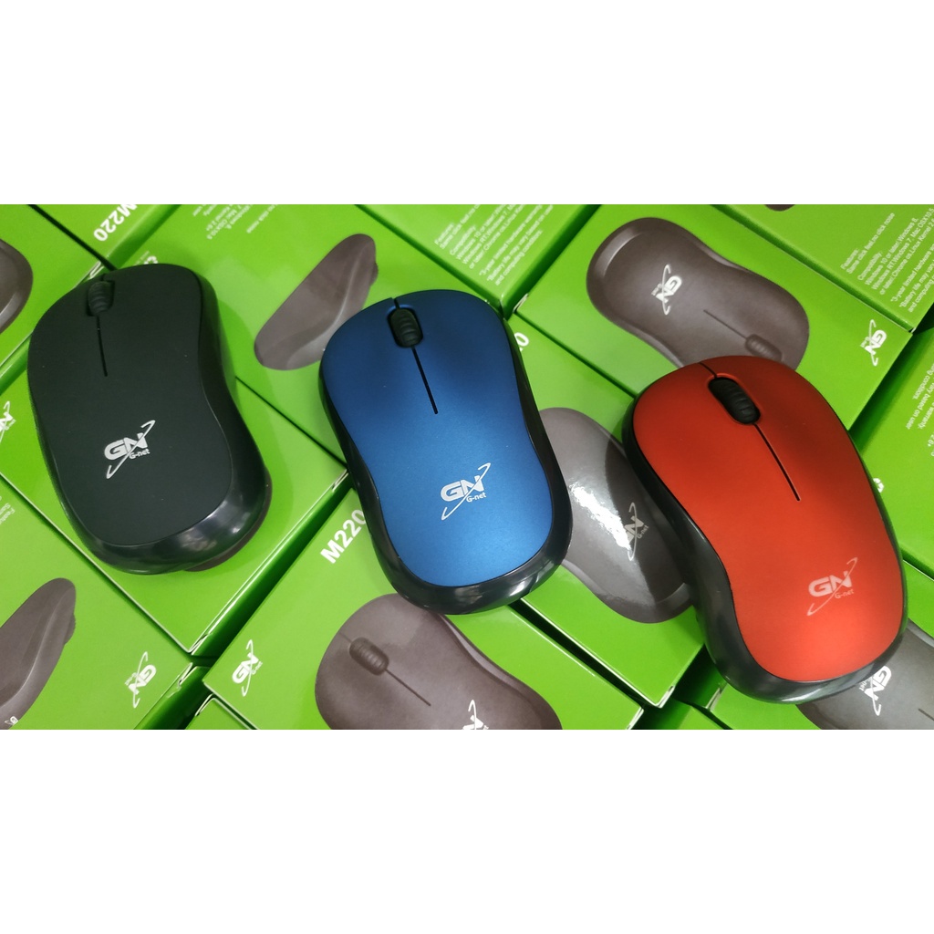 Chuột không dây G-Net M220 Silent 3 Màu Xanh - Đỏ - Đen -  New - BH 12 Tháng